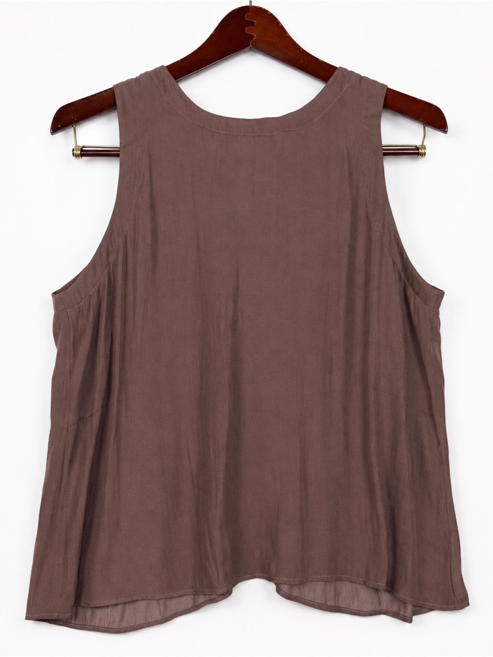 Evereve Silky Brown Draped Tulip Back Sleeveless Top M